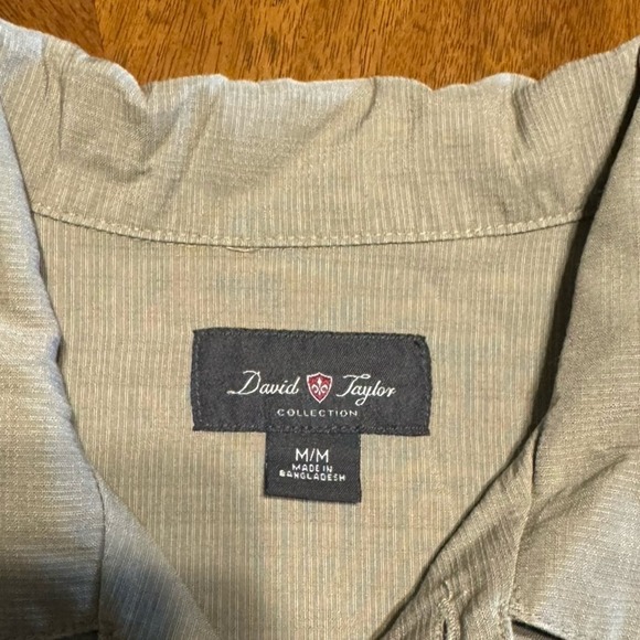 David Taylor Collection Men’s Khaki Short-sleeve Button Down Shirt - Picture 4 of 7
